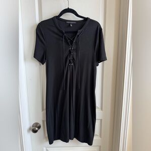 White House black market tie up t shirt dress M
